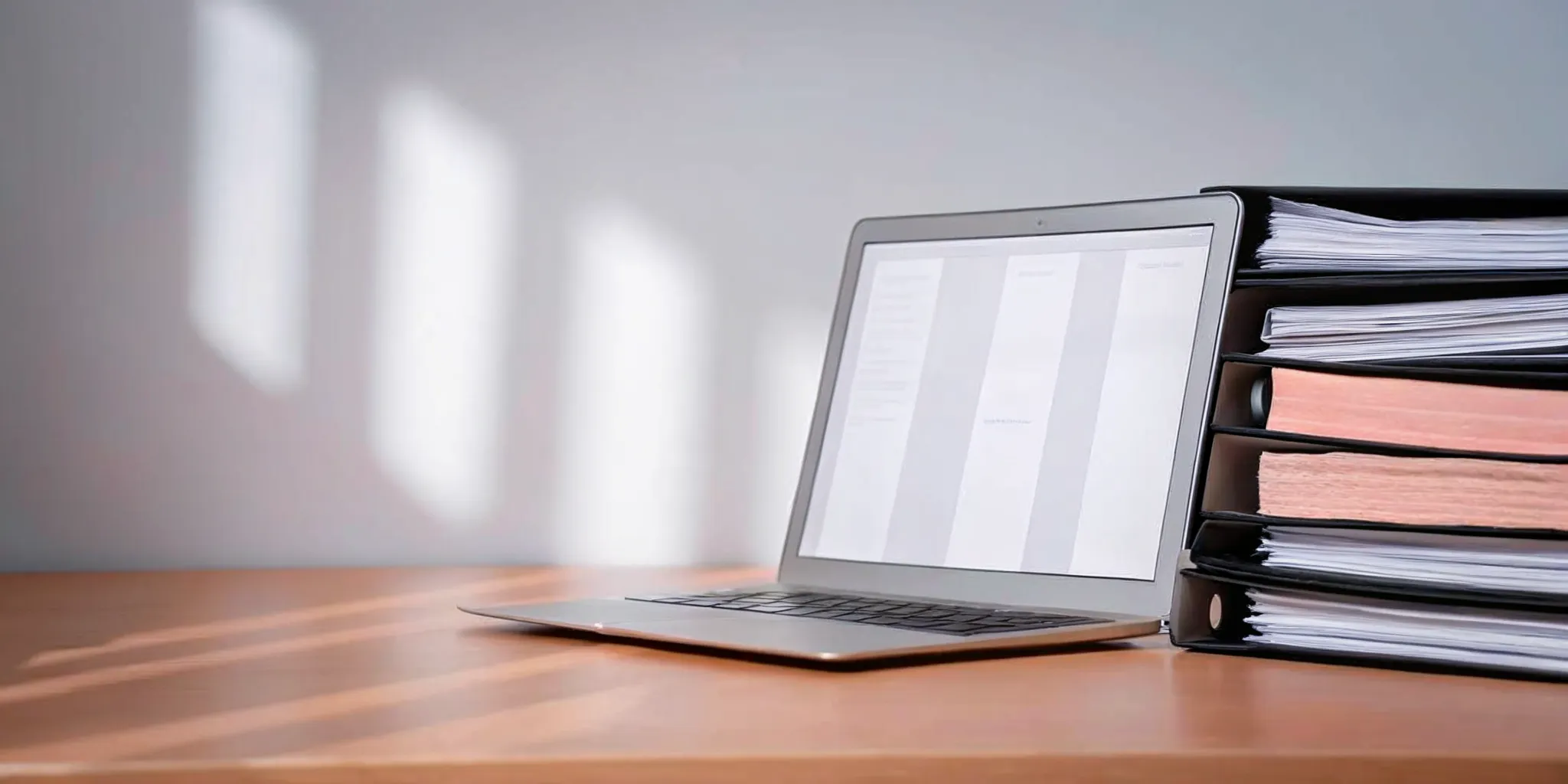 A desk with documents and a laptop used to file for a VA rating increase.