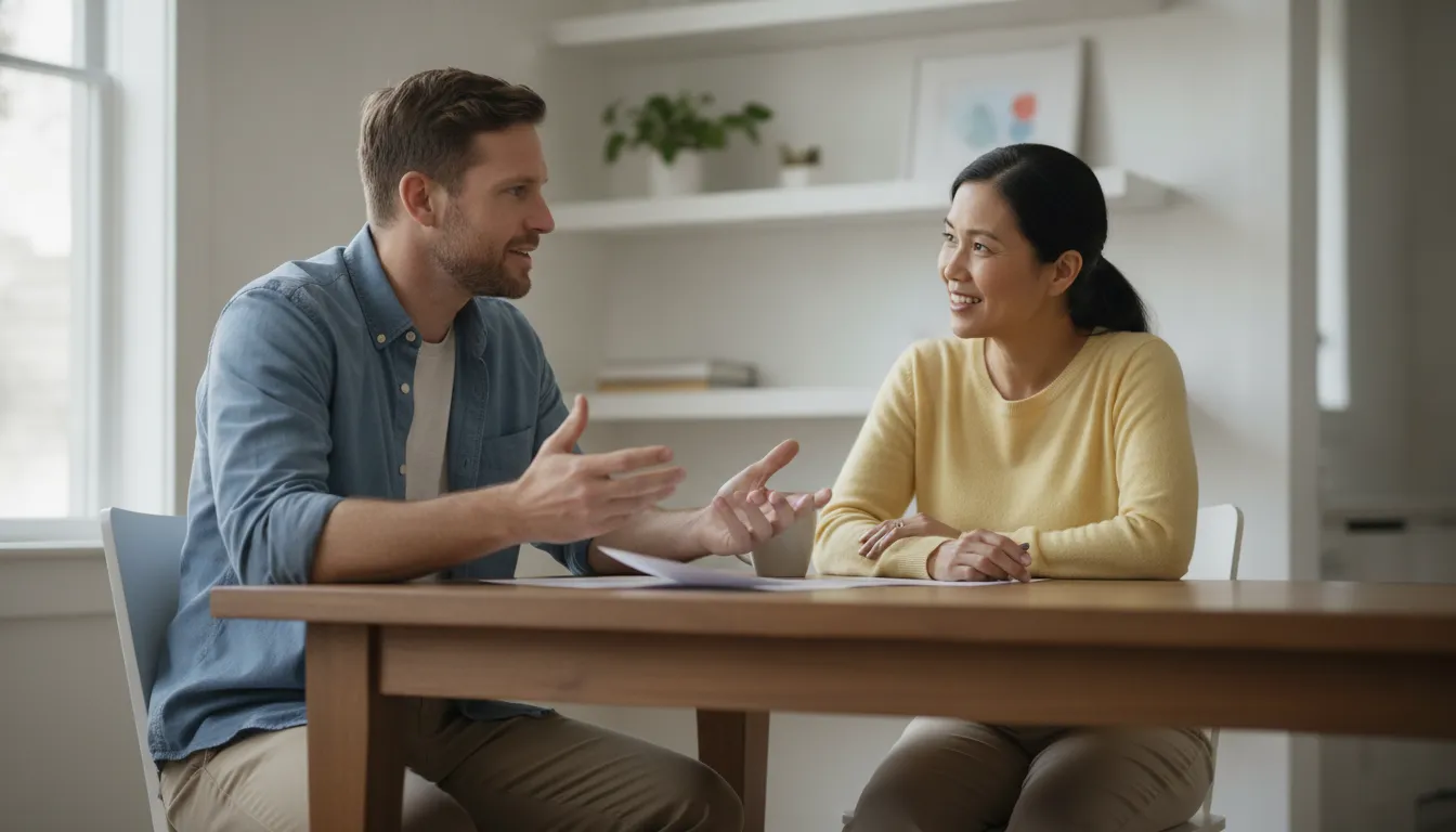 A veteran discussing the next steps for a VA disability claim with a peer coach