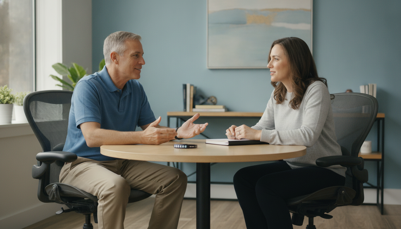 Veteran discussing secondary claim evidence with a peer coach